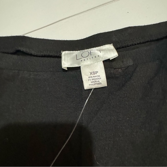 Loft NWT Long Modest Black Hersey Knit Lettuce Hem Midi Skirt Women’s XS‎ Prtite - Picture 2 of 6